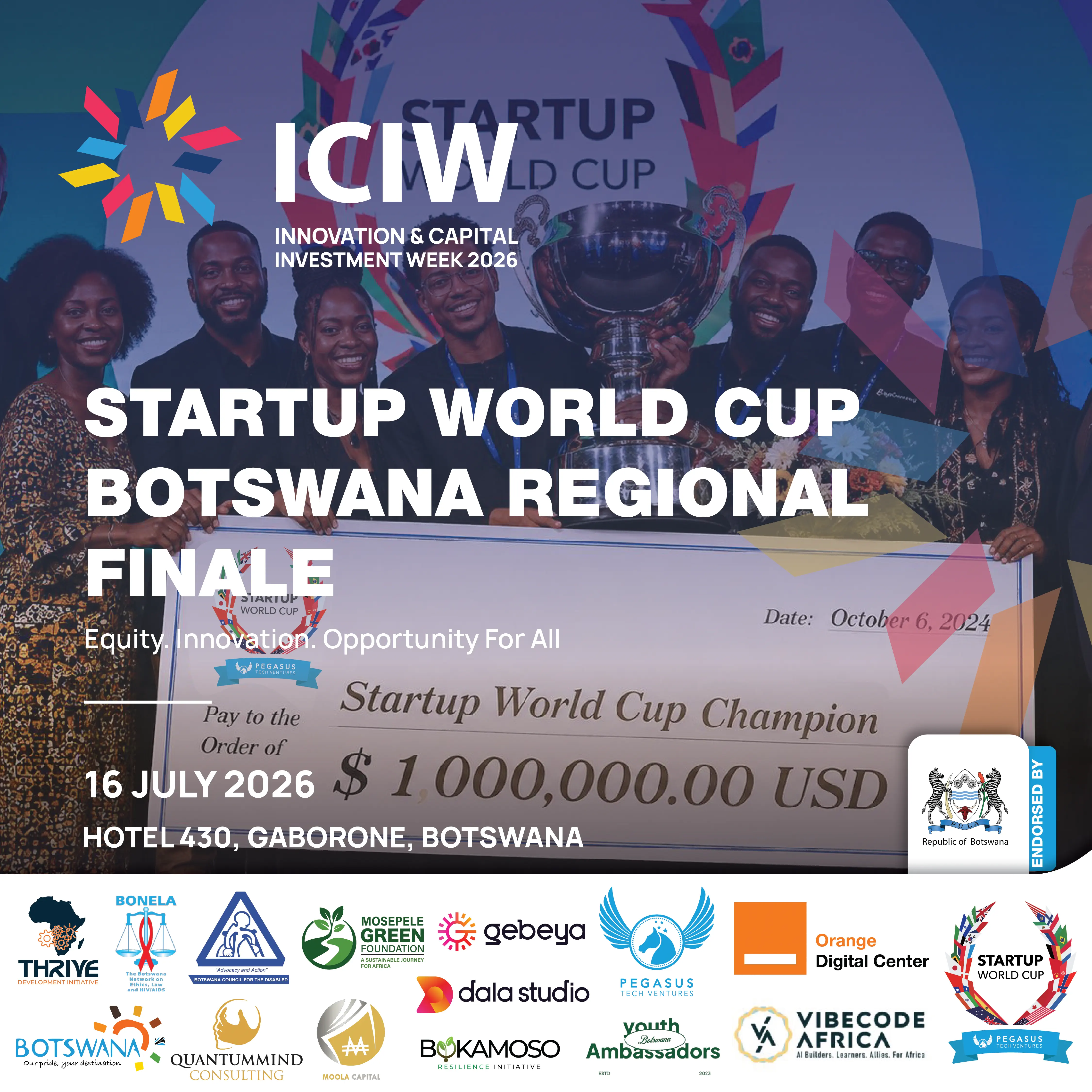 Startup World Cup Botswana    Regional Finale flyer
