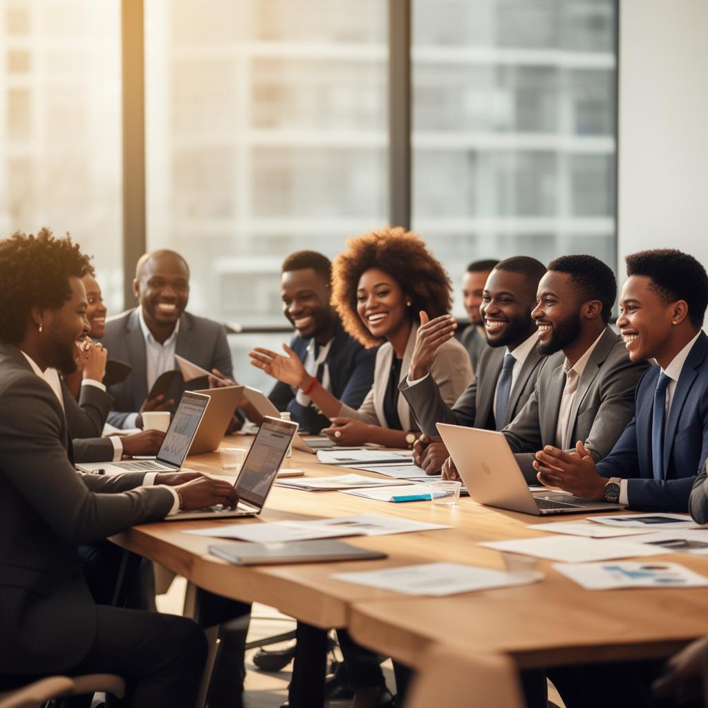 African professionals collaborating at a conference table